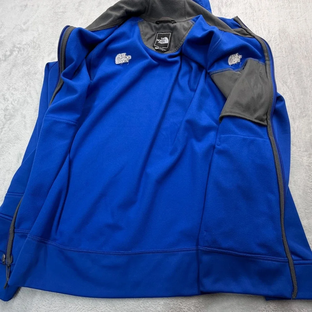 The North Face Hoodie Mens Large Blue Full Zip Fleece Jacket T201